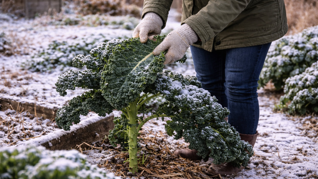 Oogsten in de wintermoestuin